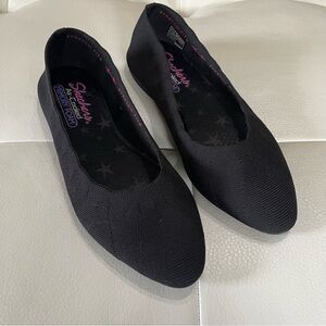 Skechers Cleo 2.0 Love Spell Black Size US 8 Memory Foam Flats scalloped edges